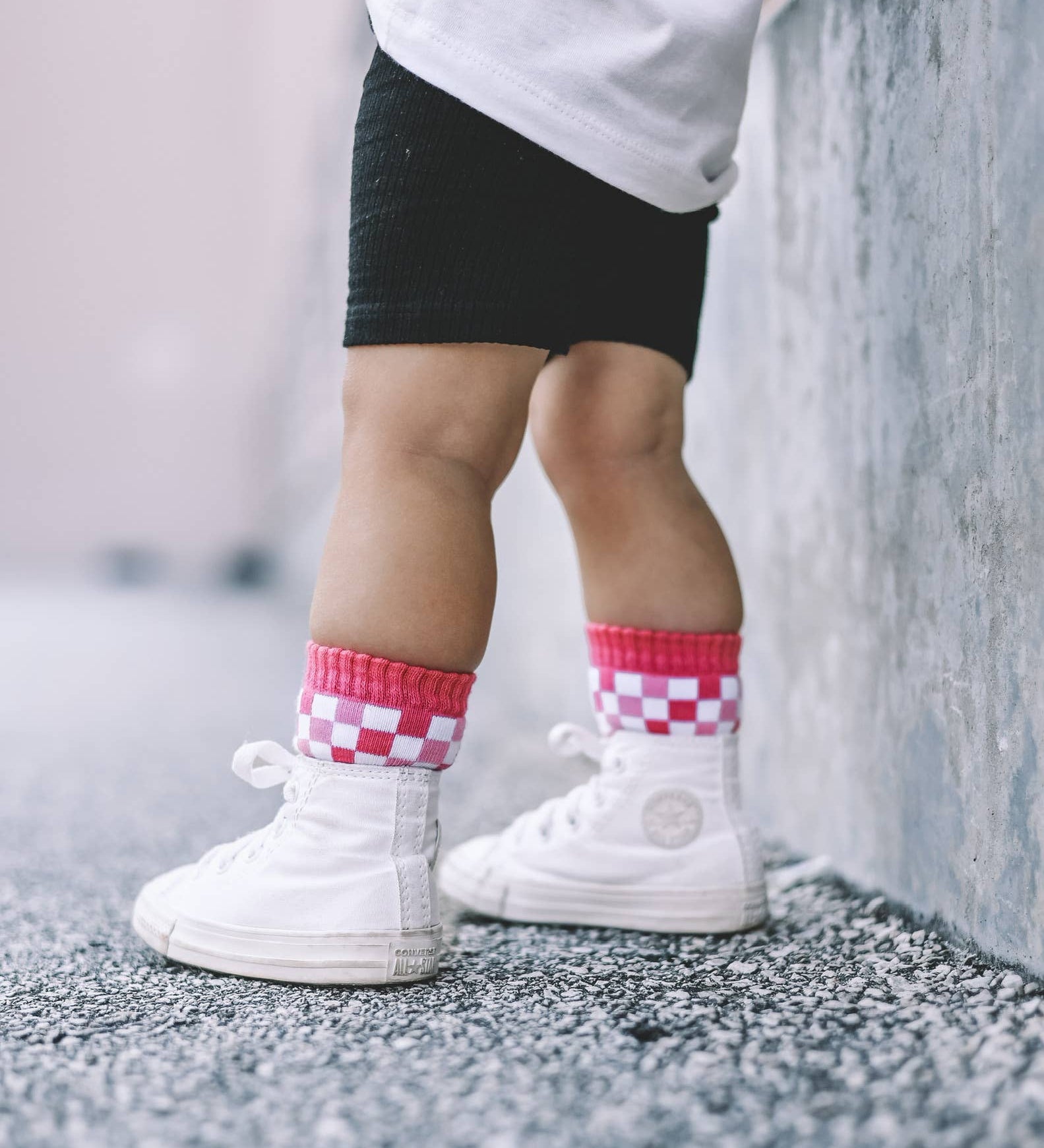 Pink Check Socks