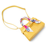 Vivid Crocodile Scarf Handbag: Yellow