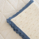 Knit Pointelle Blanket - Milk & Blue Jay