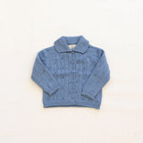 Heirloom Pointelle Cardigan - Blue Jay