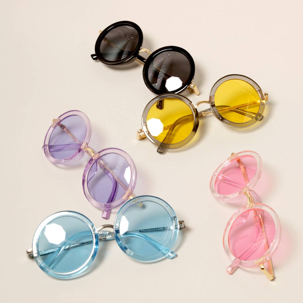 Kids Trendy Colorful Round Sunglasses